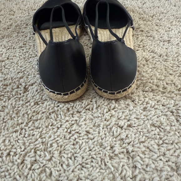EILEEN FISHER Lee Black Leather Espadrille 9 - Picture 6 of 6